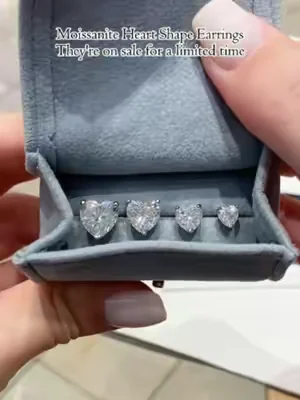 Moissanite Heart Shape Earrings.They're on sale for a limited time💎#summerwins #tiktokshopdealsforyoudays #dealsforyoudays #earrings #moissaniteearrings #2026 #delzzad #waterproofjewelry #jewelry #giftideas #viral #delzzadjewelry #nontarnishjewelry #beautiful #luxury #affordable #diamond #diamondtester #s925 #s925silver #silver #silverjewelry #heart