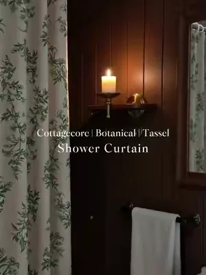 One Curtain. One Cottage Dream. 🏡🌾 No need to move to the countryside. Just hang this floral tassel beauty and suddenly your bathroom smells like fresh linen and honeysuckle. 🍯🌼 It’s the easiest cottagecore upgrade you’ll ever make.  #cottagecore #floralcurtain #bathroomupgrade #showercurtain #dealsforyoudays 