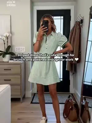 Cute green plaid mini dress, slim short cut brings sweet youthful vibe, super suitable for daily dates#greenplaiddress #minidress #summerdress #sweetoutfit #dealsforyoudays 