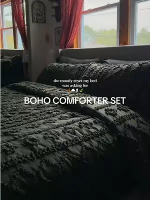 Moody boho bedding reset 🍃🕯️☁️@Bedsure home  #bohobedding #comforterset #comforter #beddingset #bedding 