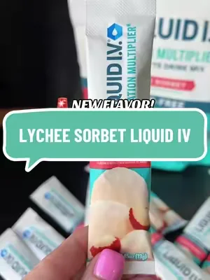 NEW sugar free lychee sorbet flavor is perfect for summer and it’s already selling out fast ☀️💦 @Liquid I.V. #dealsforyoudays #electrolytes #hydration 