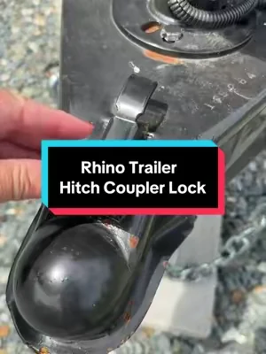 Rhino trailer hitch coupler lock @Rhino USA #trailer #hauling #towing #rhinousa #trailerhitch 