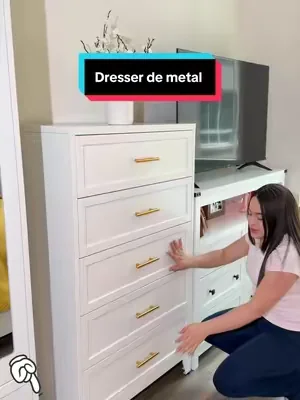 El nuevo diseño que se agota muy rápido Dresser de metal resistente 💕💯organiza toda la ropa en un solo lugar 👆🤍#dresser #clothes #ropero #metal #DealsForYouDays 