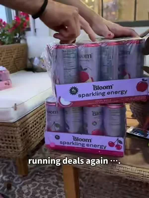 Bloom, sparkling, clean energy drinks 