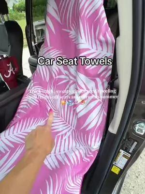 Gone are the day of us thick thigh, sweaty girls needing to peel our legs off the car seats during the summer because @Sprints Running  gave us car seat towel covers that snap over the headrest and actually stay put! Plus they're machine washable! #carseatcover #summeressentials #seatcover #caressentials #tiktokshopcreatorpicks
