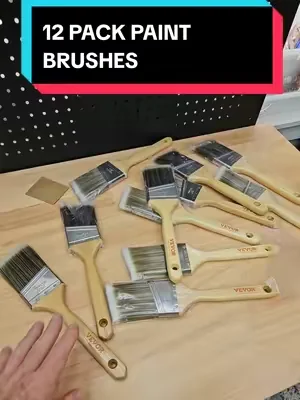 VEVOR 12 PACK 2-1/2" PAINT BRUSHES. INTERIOR OR EXTERIOR, OIL OR LATEX, LONG HANDLES. #paintbrush #paintbrushes #tiktokshopcreatorpicks #summervibes #dealsforyoudays @VEVOR Store @CreatorCollab_Mabel @Haidee_Collab 