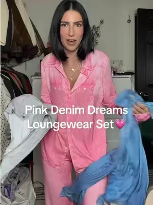 Pink Denim Dreams 💗 @Just Being Jordann #loungewear #jordannjammies #pinkdenim #pajamaset #dealsforyoudays 