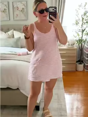 5’5 || 145ish lbs || wearing a medium  #TikTokShopFashion #summeroutfits #dress #momoutfits #momfashion @SCUSTY 