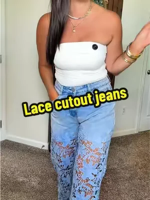The lace cutout in these jeans tho 😍 @ChicMe_official #jeans #cutoutjeans #lacejeans #summerjeans #trendyjeans 