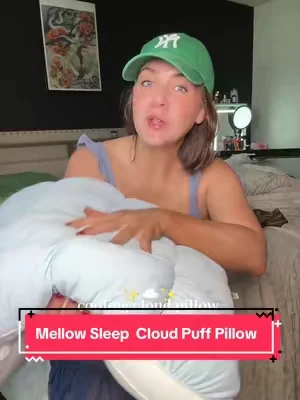 Mellow sleep cloud quilted puff pillow is cooling and soft #coolingpillow #cloudpillow #mellowsleep #hotelpillow 