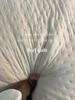 Unpopular opinion: puff quilts > bulky comforters ☁️ #Summerwins #puffquilt #beddingupgrade #dealsforyoudays #summervibes