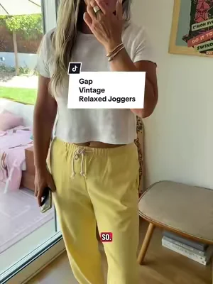 Soft, comfy, and made for summer errands, coffee runs, and everything in between ☀️#summersweats #gapjoggers #vintagesweats #everydayessentials #dealsforyoudays 