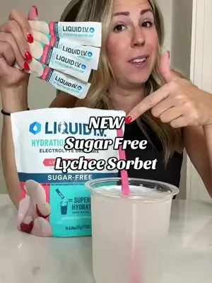 Liquid I.V. keeps coming out with incredible sugar free flavors and this Lychee Sorbet might be my favorite yet. It’s fruity, refreshing, and tastes like summer in a packet. ☀️ @Liquid I.V.  #liquidiv  #sugarfree  #dealsforyoudays  #tiktokshopdealsforyoudays  #tiktokshopsummerturnup 