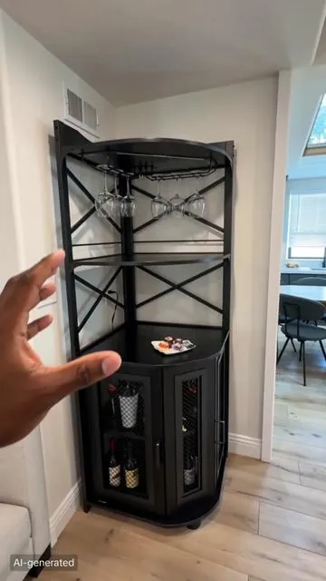 Turn any empty corner into the coolest home bar 🍷 #interiorfinds #shoestoragecabinet #outdoorstoragesolutions #outdoorcabinets #builtincabinets #entrywaycabinet #versatilehome #homebarsetup #foldabledisplaycabinet #homegalleryfurniture