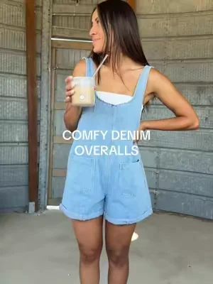 I looove the style, the fit, the light wash. truly nothing but good things to say about this one  #denimoveralls #summeroutfits #shortoveralls #DealsForYouDays #SummerVibes 