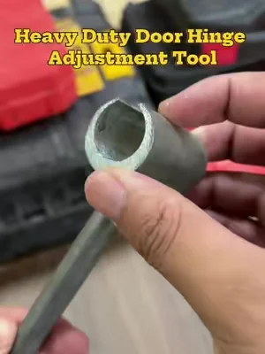 Door dragging on the floor & won’t close? Don’t call a repair guy—this heavy-duty hinge adjustment wrench fixes sagging, sticking doors in seconds 🔧💥 solid steel build won’t bend, just hook it onto the hinge and turn left to widen, right to tighten for perfect alignment on any heavy door 🚪 saves you hundreds in repair fees—stop living with that noisy, scraping door now! Click the link and fix it today 🔥