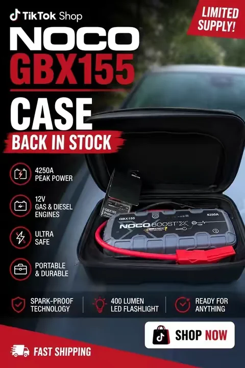 Hurry, Noco‘s cases are back in stock. Cases all sold separately. Protect your NOCO jump starter with the NOCO GBC104 EVA Protective Case. Built with a rugged hard-shell exterior and custom-fit interior, this case keeps your jump starter, clamps, and accessories organized and protected from dust, impacts, and everyday wear. Perfect for storing in your truck, RV, boat, garage, or emergency kit so your jump starter is always ready when you need it. #FathersDay #tiktokshopcreatorpicks #dealsforyoudays #nocosuperbrandday #FathersDay   @noco 