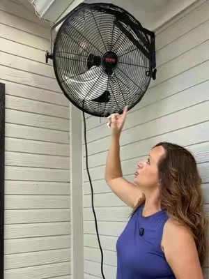 This 18” wall mount fan moves some serious air and keeps us cool. #dealsforyoudays #tiktokshopcreatorpicks #SummerWins #vevor #shopfan