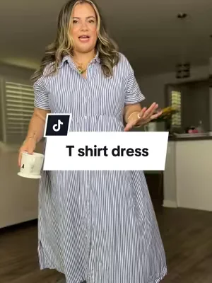 Summer effortless and hides the belly #plussize #summerdress #tshirtdress 
