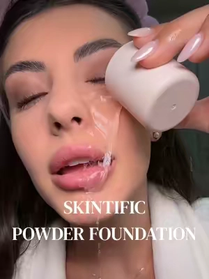 Wearing shade 2💦 @SKINTIFIC US Store #Skintific #powderfoundation #oilyskin #dealsforyoudays #tiktokshopcreatorpicks 