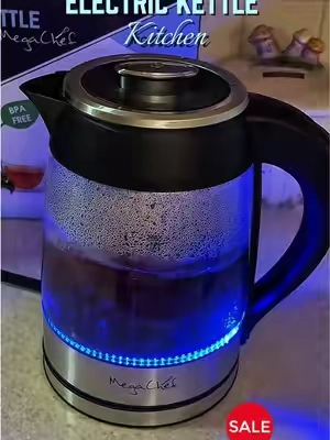 MegaChef 1.8 Liter Cordless Glass Kettle with I nfuser @QVC, Inc #dealsforyoudays #electrickettle #cafeteraelectica #coffee 