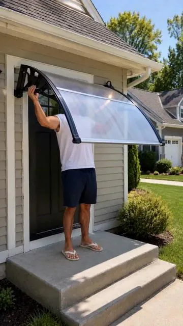 Keeps rain off your doorstep and sun off your porch. #awning #HomeUpgrade #OutdoorLiving #door #DealsForYouDays 