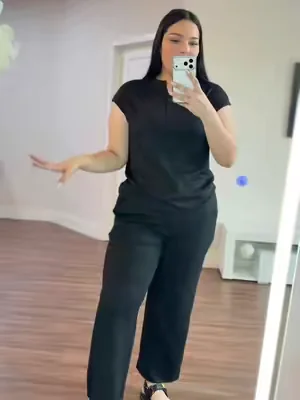 Conjunto de 2 piezas con muy buena calidad, no transparenta y la tela es elástizada 👏👏🖤 #moda #fashion #oufit #setdedospiezas 