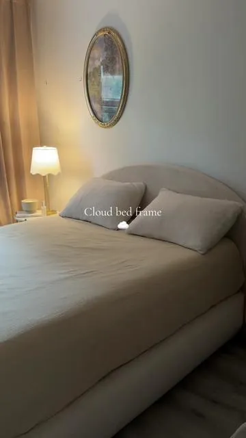 If you have been wanting a cloud bedframe this one is it ☁️ soft, luxury, and the perfect way to upgrade your bedroom (size queen)  #cloudbedframe  #bedframes #bedroommusthaves #dealsforyoudays #affordable @Recci  