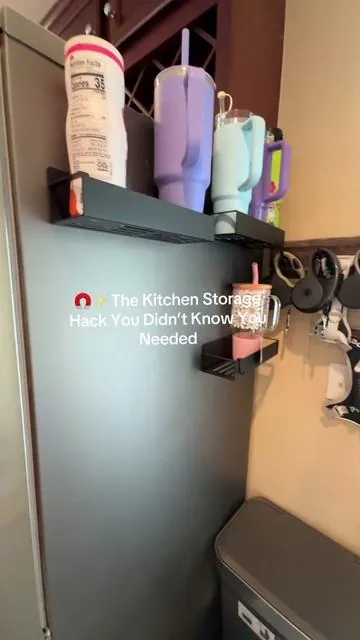Maximize your kitchen storage with this magnetic refrigerator organizer! 🧲✨ This set is perfect for spices, cooking utensils, bakeware essentials, and more—keeping everything organized while freeing up valuable counter space. #KitchenOrganization #KitchenHack #MagneticShelf #HomeOrganization #SummerWins 