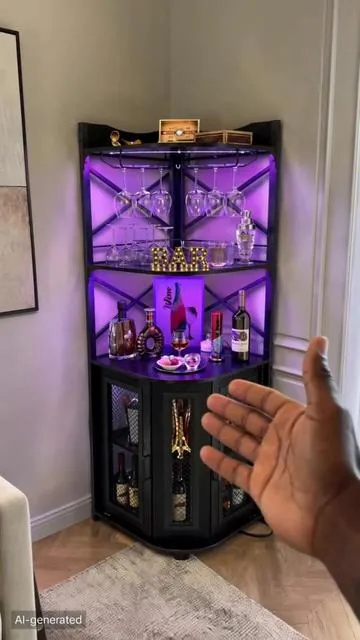 Turn any empty corner into the coolest home bar 🥃 #kitchencabinets #doorstorage #shoestoragecabinet #outdoorcabinets #householdstorage #versatilehome #adjustableshelves #entrywaycabinet #homebarsetup #foldabledisplaycabinet #homebar #party