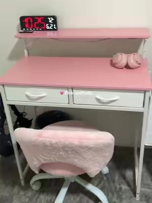 The perfect spot for homework, crafts, and all her favorite things 🌸 @Raybee Home  #vanitydesk #gamingdesk #pinkdesk #pinkaesthetic #girlroom 