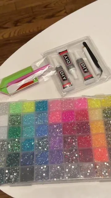 1Box 60 Colors 3mm Trendy Nail Bedazzling Rhinestones Kit,AB Iridescent Crystal Rhinestones Semi-circular Flatback Resin Diamond Decoration DIY Nails Birthday Holiday Ornaments Nail Art Supplies #rhinestonekit #nailart #gemart #bedazzled #craft 