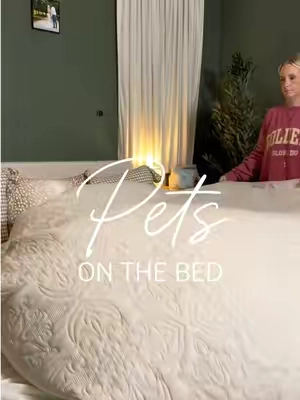 Pet friendly bedding?! And it’s not ugly! Yes please. #petfriendlyhome #petfriendlybedding #lightweightbedding 