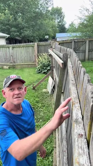 If you’ve got a fence leaning and don’t want to mess with concrete and a new posts. Get this fence post repair kit. #privacyfence #homerepair #diyproject #homeimprovement @Sakerplus 
