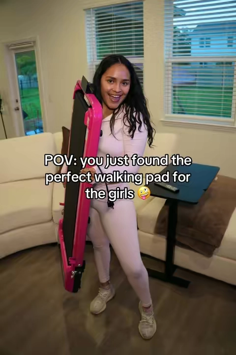 I love my walking pad!! & I know you will too 🥰 #walking #walkingpad #inclinewalkingpad #pink #inclinewalking 