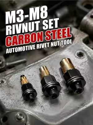 It locks tight like a metal sandwich. It grips both sides of thin metal firmly, making permanent factory-strength threads rock solid. #DIYTools #RivetNutKit #AutoDIY #MetalWorking #GarageTools      