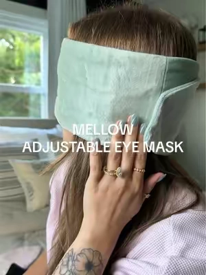 My fave eye mask ever, so comfy and calming 🥹🤍  #mellowsleep #adjustableeyemask #weightedeyemask #migrainerelief #deepsleep 