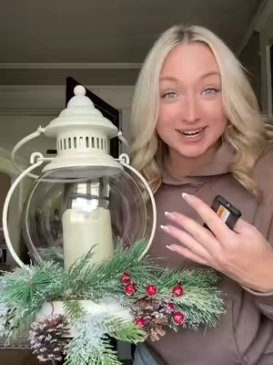 nothing like the glow of a lantern 🕯️✨ #lantern #christmasdecor #falldecor #porchdecor 