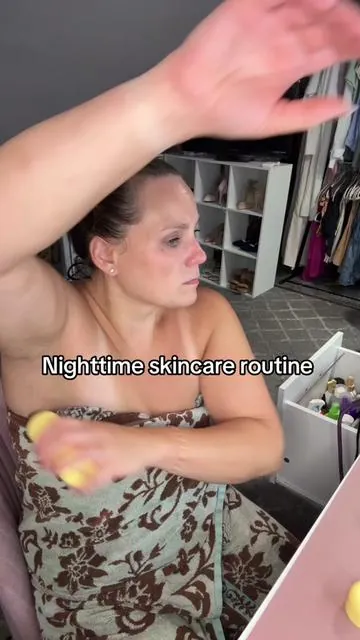 Nightly skincare routine after shower. #skincare #nightroutine #grwm 