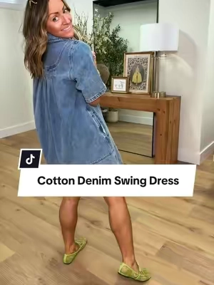 Classic denim dress with the cutest details! Definitely works for multiple seasons. I’m 5’2” 127 in a Small #denimdress #dresswithpockets #dress #modestfashion #casualdress @Elengatine USA 
