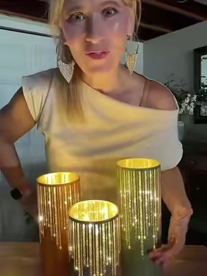 That glow! 🍂✨There's nothing better than Valerie hurricanes on a cool fall night! it #falldecor #falllights #homedecor #fallaesthetic @QVC, Inc #qvcloyaltyprogram