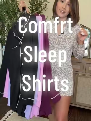 Dare I say I like this so much better than a normal two piece sleep set?! I feel so free and comfortable. @Comfrt #comfrt #sleepshirt #nightgown #pajamas 