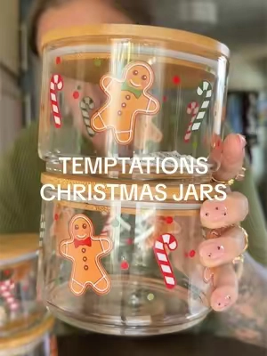 They’re precious 🥹 feel so nostalgic ✨ #temptations #christmasfoodstorage #christmasglassware #glassjars #gingerbreadman 