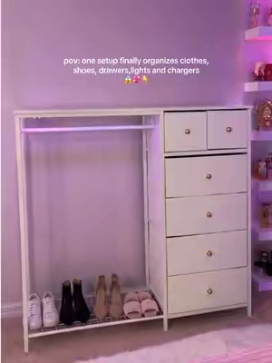 Everything you need in one place 💕#dresser #closet#organizer #drawers #storagesolutions 