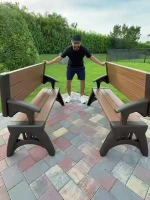 Convertable Bench Table is back 🤯 it won’t last long like last time #convertabench #bench #outdoorfurniture #qvc #convertiblebench 