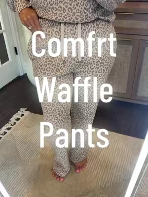I live in these pants! They are not too thin and not to thick literally just right! They are actually soft too! @Comfrt #comfrtclothing #comfrtwafflelounge #loungepants #comfypants #leopardprint 