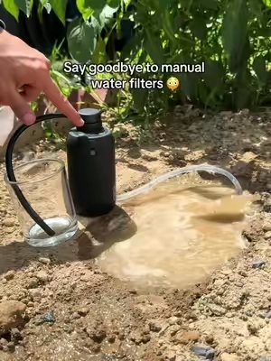 Turning dirt water into drink water #fyp #waterfilter #cleanwater #campinggear #tiktokshopfinds 