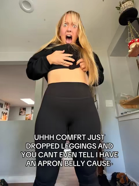 These are actually the best leggings ever #comfrt #leggings #apronbelly 