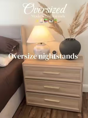 ✨ The extra storage, the designer look, and the way it instantly makes the room feel custom? I’m obsessed. 🤍 #roomupgrade #oversized #modernhome #nightstands #roommakeover 
