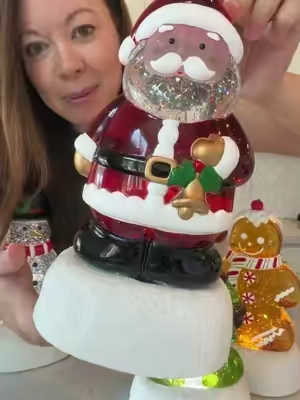 Christmas figure snow globes #christmasfigures #christmasdecor #snowglobes #santa #snowman 